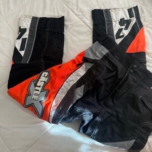 Black and Orange dirt bike / snow pants